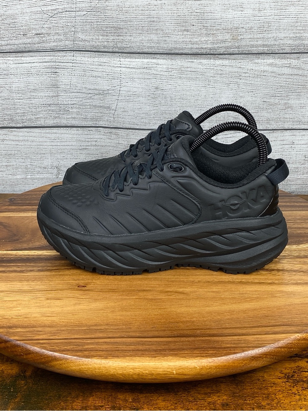 HOKA One One Bondi SR Triple Black Slip Resistant Work Shoe Women’s Size 6 B